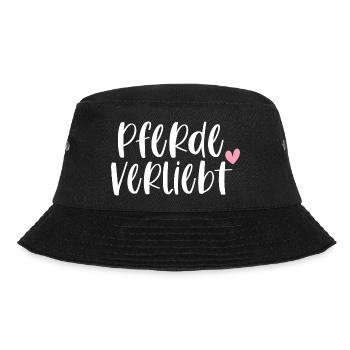 Pferde Pferdeverliebt Pferd Reiten Geschenk - Bucket Hat - Schwarz - Vorne - Lela (165cm)