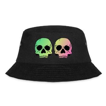 Two skulls - Bucket Hat - Schwarz - Vorne - Lela (165cm)