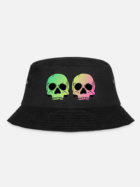 Two skulls - Bucket Hat - Schwarz
