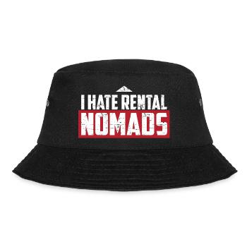 Ich hasse Mietnomaden - Bucket Hat - Schwarz - Vorne - Lela (165cm)
