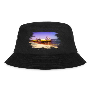 gelbe Boote am Meer am Strand - Bucket Hat - Schwarz - Vorne - Lela (165cm)