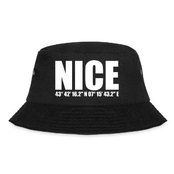 Nice Koordinaten - Bucket Hat - Schwarz - Vorne - Lela (165cm)