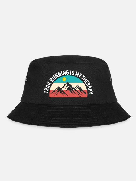 Trailrunning ist meine Therapie - Bucket Hat - Schwarz
