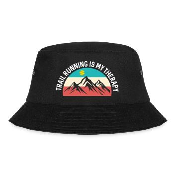 Trailrunning ist meine Therapie - Bucket Hat - Schwarz - Vorne - Lela (165cm)