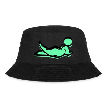 chubby woman in green - Bucket Hat - black - Front - Lela (165cm)