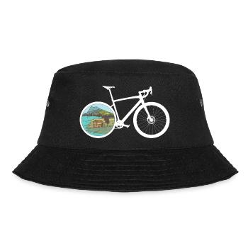 Gravel Bike See Rennrad Fahrrad lustige Geschenk - Bucket Hat - Schwarz - Vorne - Lela (165cm)