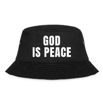 Gott ist Friede - Christliche Zitate - Bucket Hat - Schwarz - Vorne - Lela (165cm)