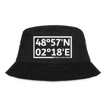 Épinay-sur-Seine coordinates - Bucket Hat - black - Front - Lela (165cm)