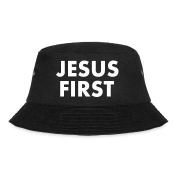 Jesus first - Bucket Hat - Schwarz - Vorne - Lela (165cm)