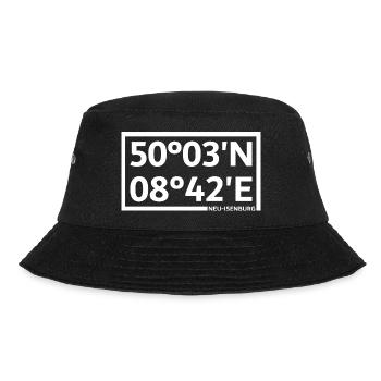 Neu-Isenburg Koordinaten - Bucket Hat - Schwarz - Vorne - Lela (165cm)