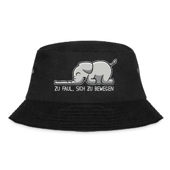 Elefant - zu faul, sich zu bewegen - Bucket Hat - Schwarz - Vorne - Lela (165cm)