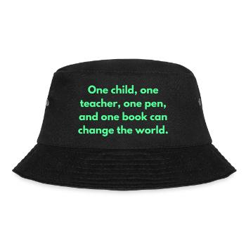 One Child One Teacher One Pen And One Book Can - Bucket Hat - black - Front - Lela (165cm)