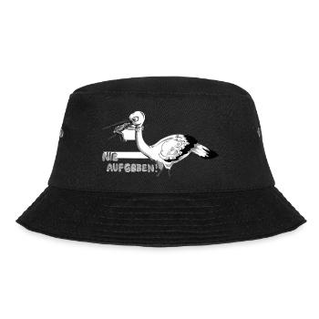 nie aufgeben groß vs klein - Bucket Hat - Schwarz - Vorne - Lela (165cm)