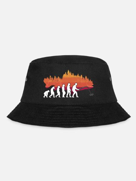 Fishing Evolution Dad Fisherman for Father's Day - Bucket Hat - Schwarz