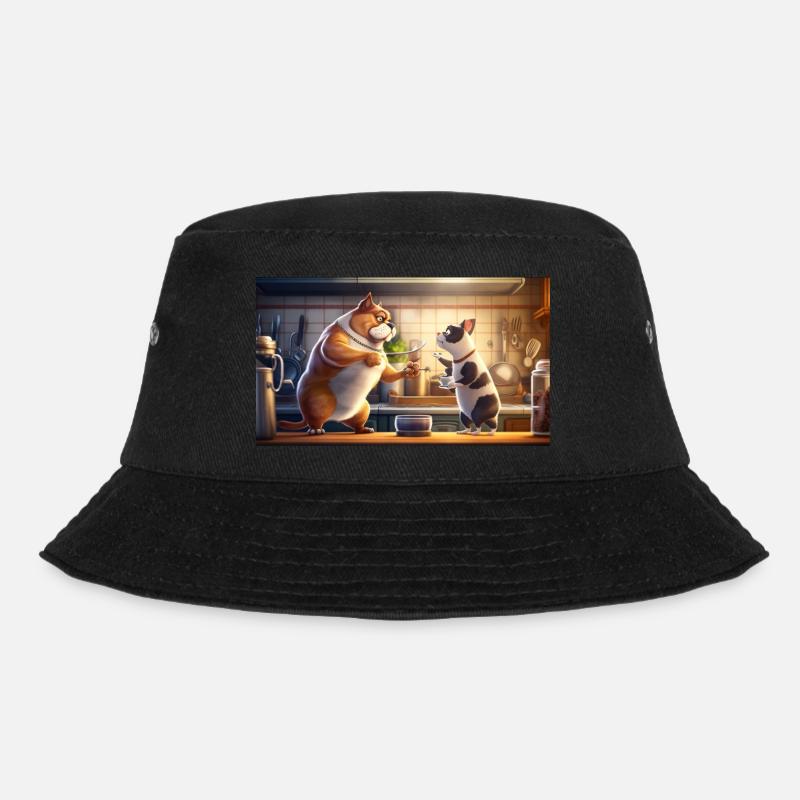 cat dog - Bucket Hat - Schwarz