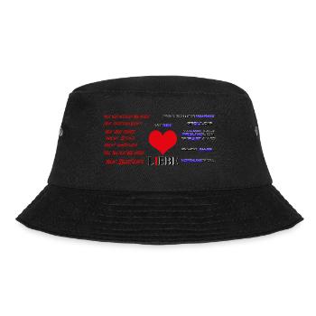 Liebe einfach erklärt - Bucket Hat - Schwarz - Vorne - Lela (165cm)