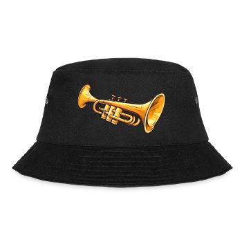 Trompete im Comic Stil - Bucket Hat - Schwarz - Vorne - Lela (165cm)