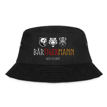 Bartliebhaber Vatertag Vater Bier Bär Tiger Mann - Bucket Hat - Schwarz - Vorne - Lela (165cm)