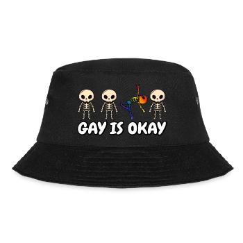 Gay is okay Rainbow Skeleton LGBT Pride Month - Bob - noir - Devant - Lela (165cm)