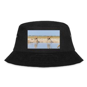 Landscape at the Cubango river with giraffe - Bucket Hat - black - Front - Lela (165cm)
