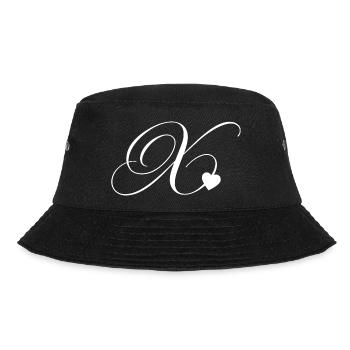 Letter x heart calligraphy - Bucket Hat - black - Front - Lela (165cm)