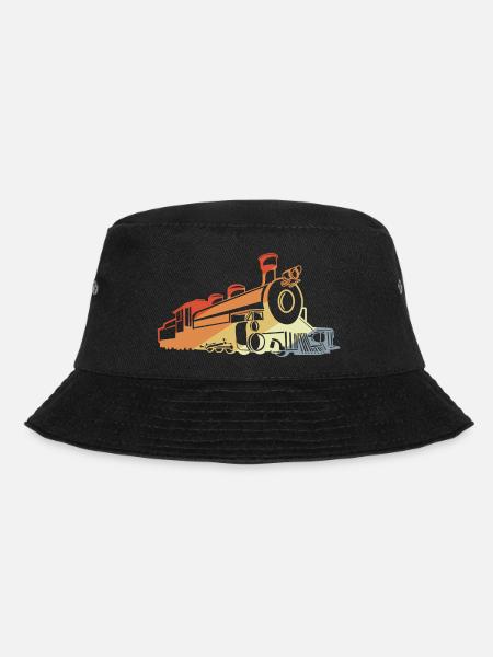 Vintage Dampflokomotive - Bucket Hat - Schwarz