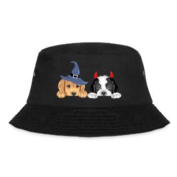 Golden Retriever und Bernhardinerwelpen - Bucket Hat - Schwarz - Vorne - Lela (165cm)