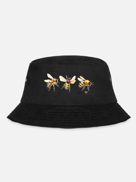 Wasserfarbene Honigbienen Trio - Bucket Hat - Schwarz