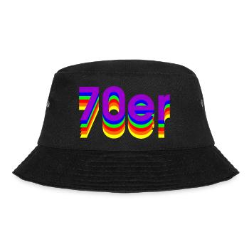 70er - Bucket Hat - Schwarz - Vorne - Lela (165cm)