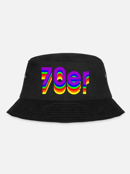 70er - Bucket Hat - Schwarz