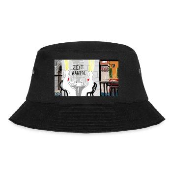 Zeit haben. - Bucket Hat - Schwarz - Vorne - Lela (165cm)