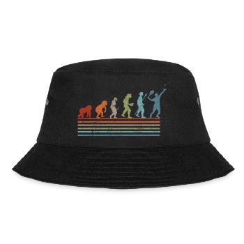 Retro-Vintage-Tennis-Evolution - Bucket Hat - Schwarz - Vorne - Lela (165cm)