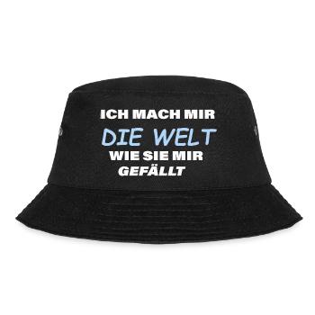 Ich mach mir die Welt ... - Bucket Hat - Schwarz - Vorne - Lela (165cm)