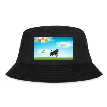 Börsenbulle im Börsenparadies - Bucket Hat - Schwarz - Vorne - Lela (165cm)