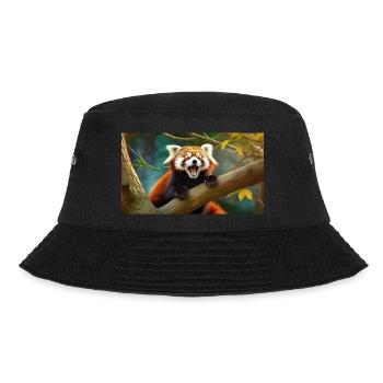 Cute animals chilling – red panda - Bucket Hat - black - Front - Lela (165cm)