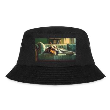 Niedliche Tiere chillen – Hund - Bucket Hat - Schwarz - Vorne - Lela (165cm)