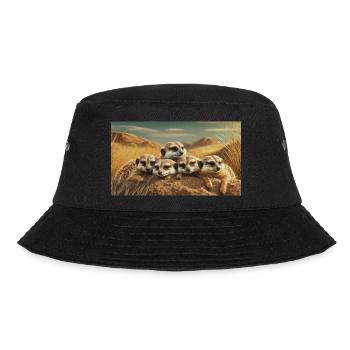 Cute animals chilling – meerkats sleeping ground - Bucket Hat - black - Front - Lela (165cm)