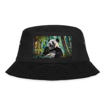Cute animals chilling – panda eating bamboo forest - Bucket Hat - black - Front - Lela (165cm)