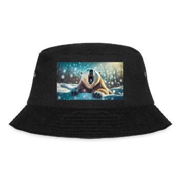 Niedliche Tiere chillen – Eisbär - Bucket Hat - Schwarz - Vorne - Lela (165cm)