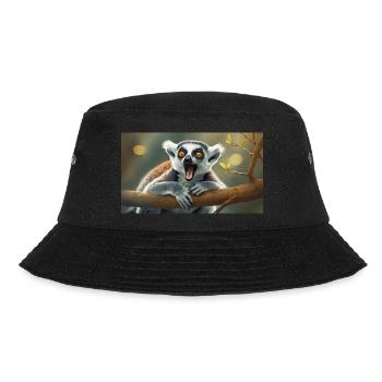 Niedliche Tiere chillen – Kattis - Bucket Hat - Schwarz - Vorne - Lela (165cm)