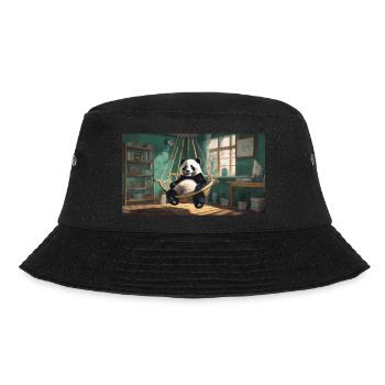 Cute animals chilling – panda chilling hammock - Bucket Hat - black - Front - Lela (165cm)