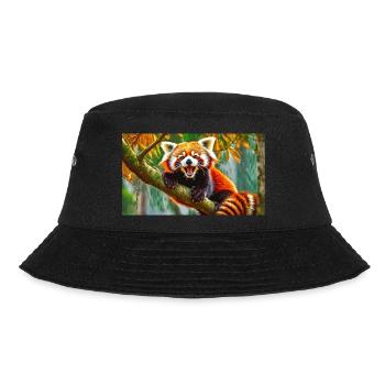 Cute animals chilling – red panda - Bucket Hat - black - Front - Lela (165cm)