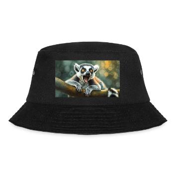 Niedliche Tiere chillen – Kattis - Bucket Hat - Schwarz - Vorne - Lela (165cm)