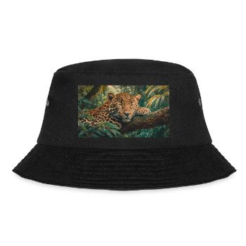 Cute animals chilling – jaguar sleeping on a tree - Bucket Hat - black - Front - Lela (165cm)