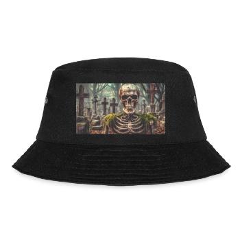 Böses Skelett auf einem Friedhof Monster Dark Horror SC - Bucket Hat - Schwarz - Vorne - Lela (165cm)
