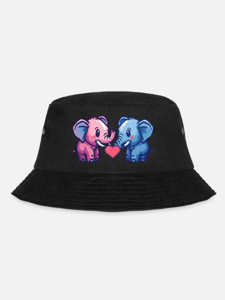 Mammut Paar Liebe Couple Verliebt - Bucket Hat - Schwarz