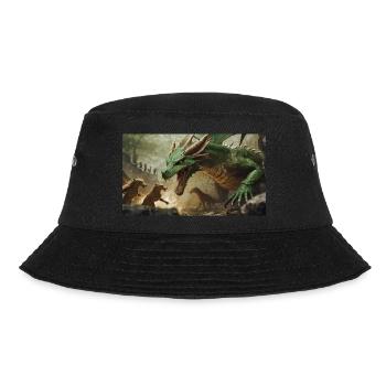 A realistic majestical green dragon is attacked - Bucket Hat - black - Front - Lela (165cm)