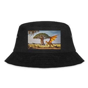 realistic orange dragon in an african desert - Bucket Hat - black - Front - Lela (165cm)