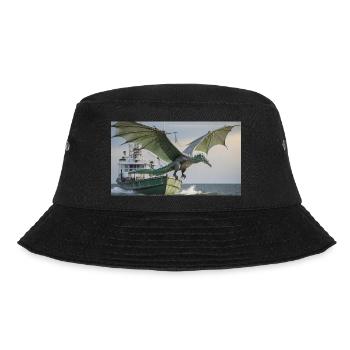 Ein realistischer böser dunkler Drache jagt Fische - Bucket Hat - Schwarz - Vorne - Lela (165cm)