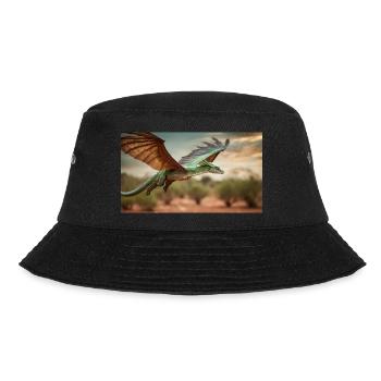 Un dragon vert orange réaliste dans l’outback - Bob - noir - Devant - Lela (165cm)